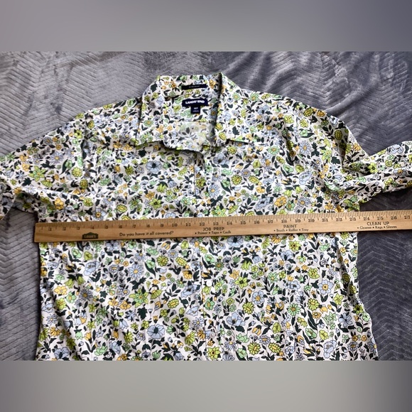 Lands End No Iron Floral Supima Button Up Shirt 18T 18 Tall - Picture 5 of 6